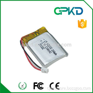 prismatic battery 3.7v 250mah lithium ion cell